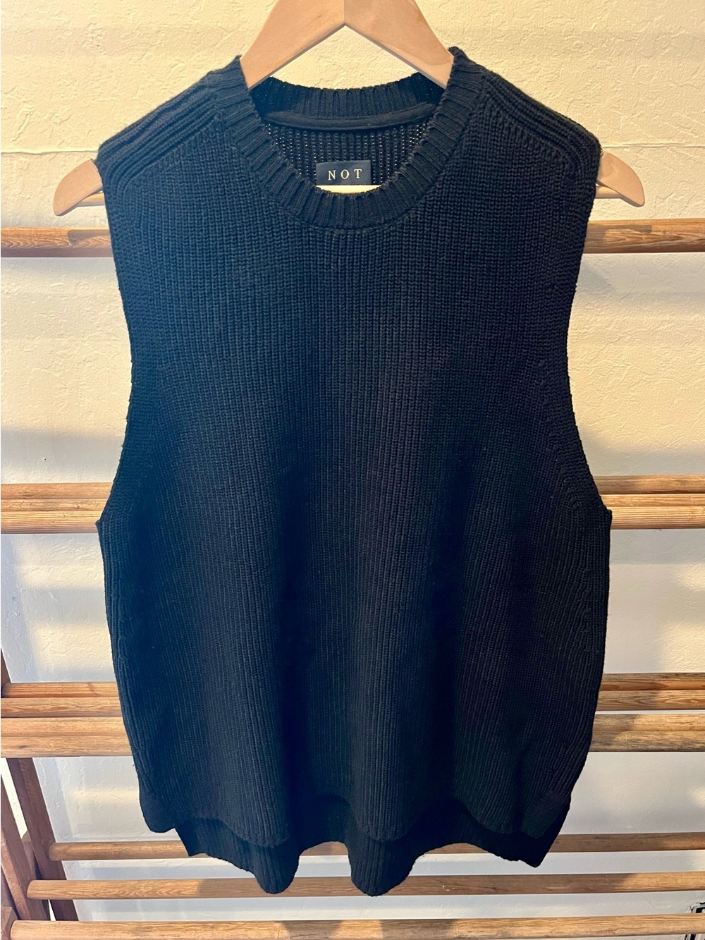 Not Monday Black Knit Sleeveless Sweater Vest